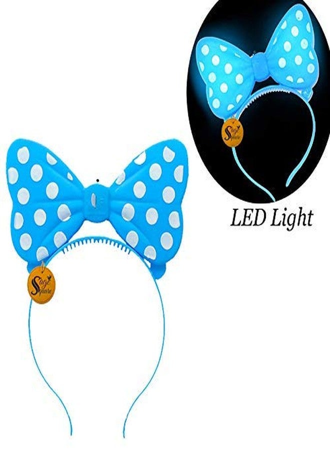 Sage Square Cute LED Lighting Festival Christmas Halloween Party Birthday Hairband/Headband Kids Adult Home Decoration (Blue) (1 Piece) - Image 2